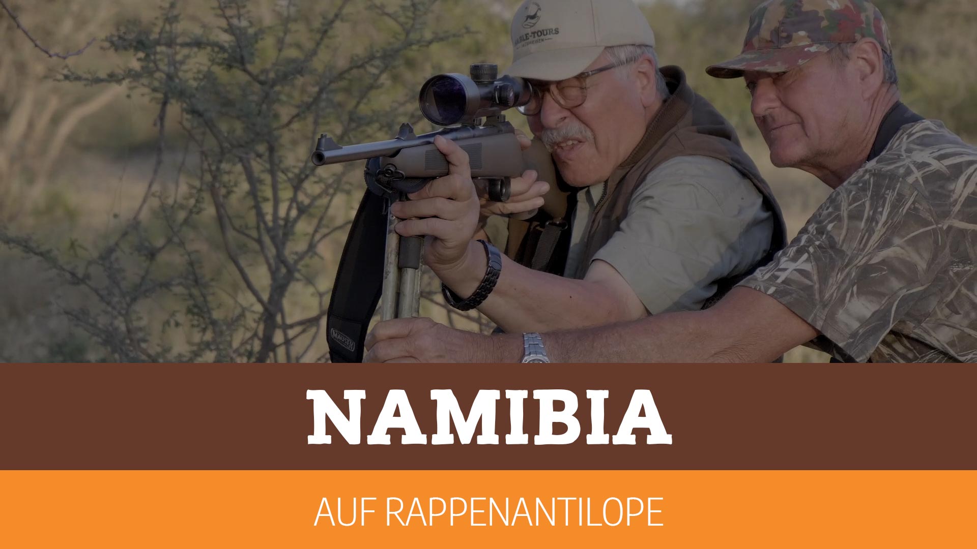 Auf Rappenantilope in Namibia